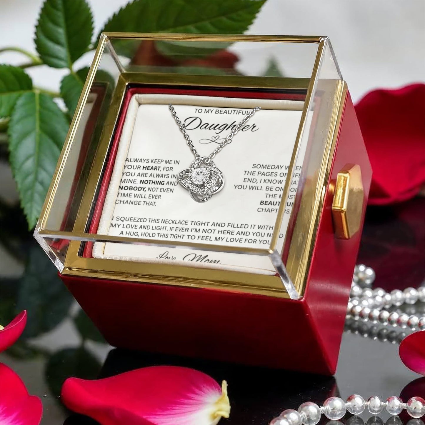 Gift For Daughter - Love Knot Necklace - Love Mom