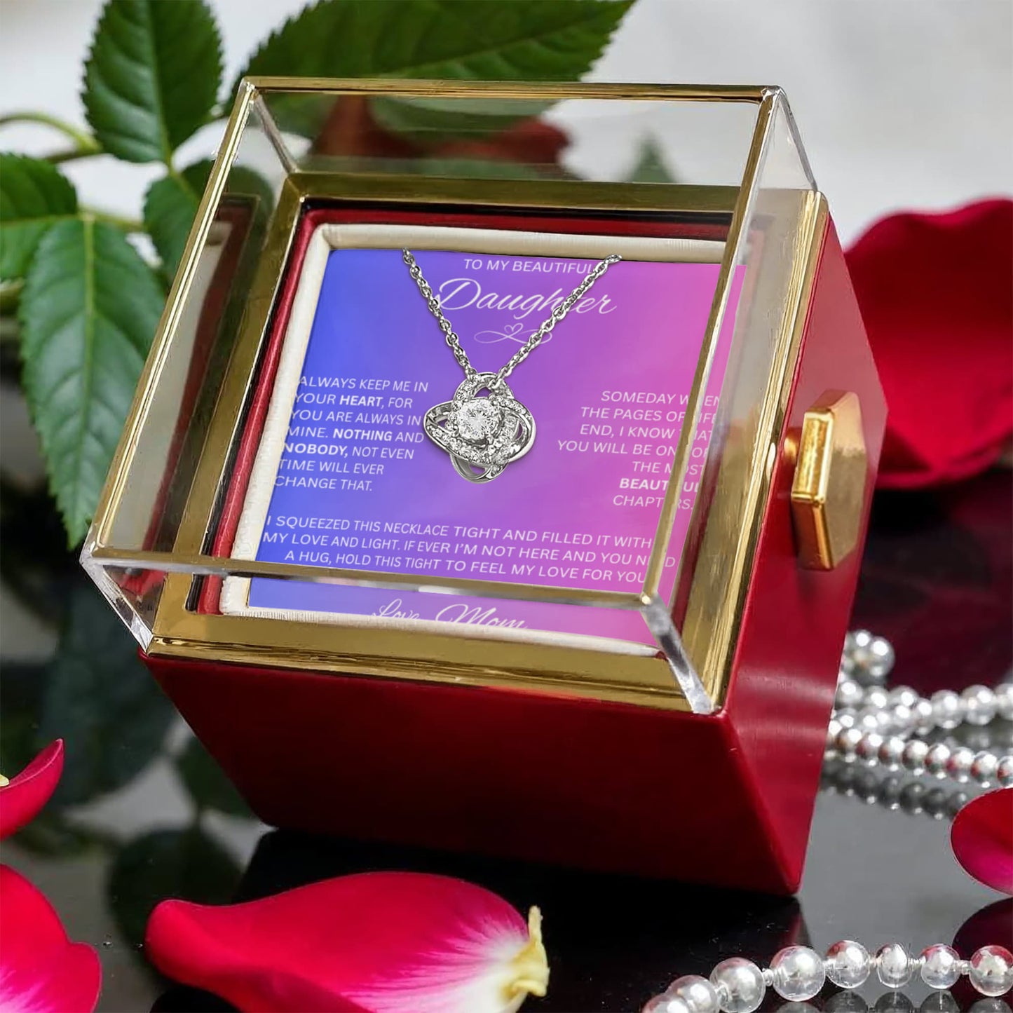To My Beautiful Daughter - Love Knot Necklace