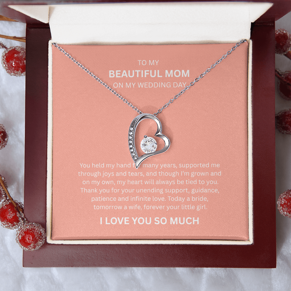 Spectacular Gift "To My Beautiful Mom" Forever Love Necklace