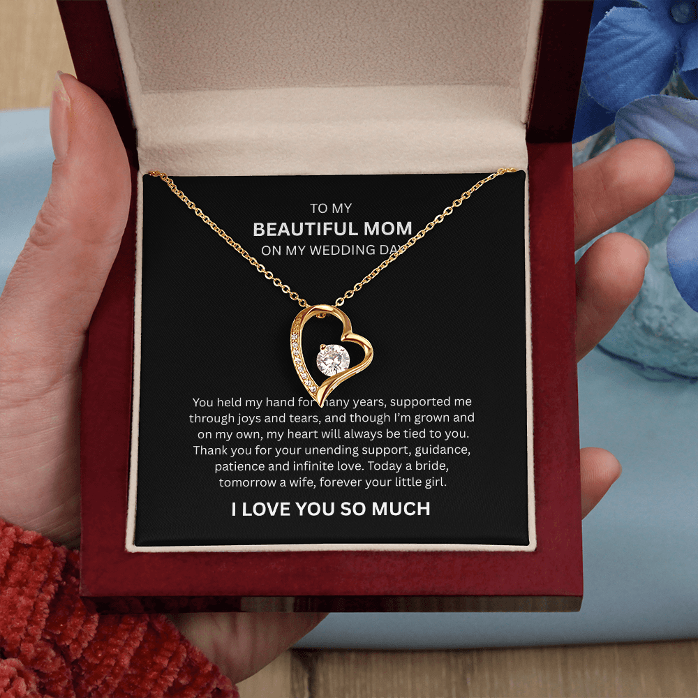 Spectacular Gift "To My Beautiful Mom" Forever Love Necklace