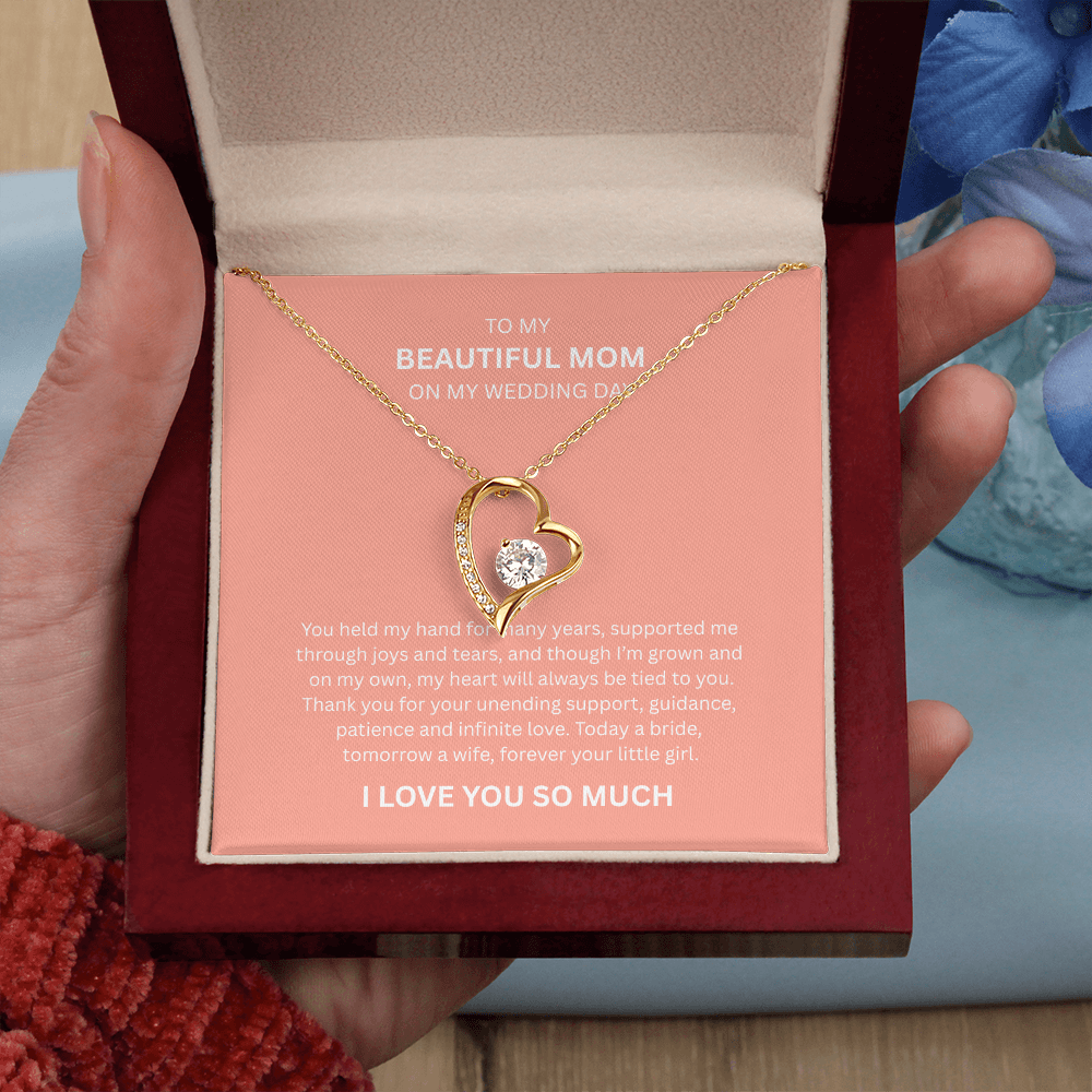 Spectacular Gift "To My Beautiful Mom" Forever Love Necklace
