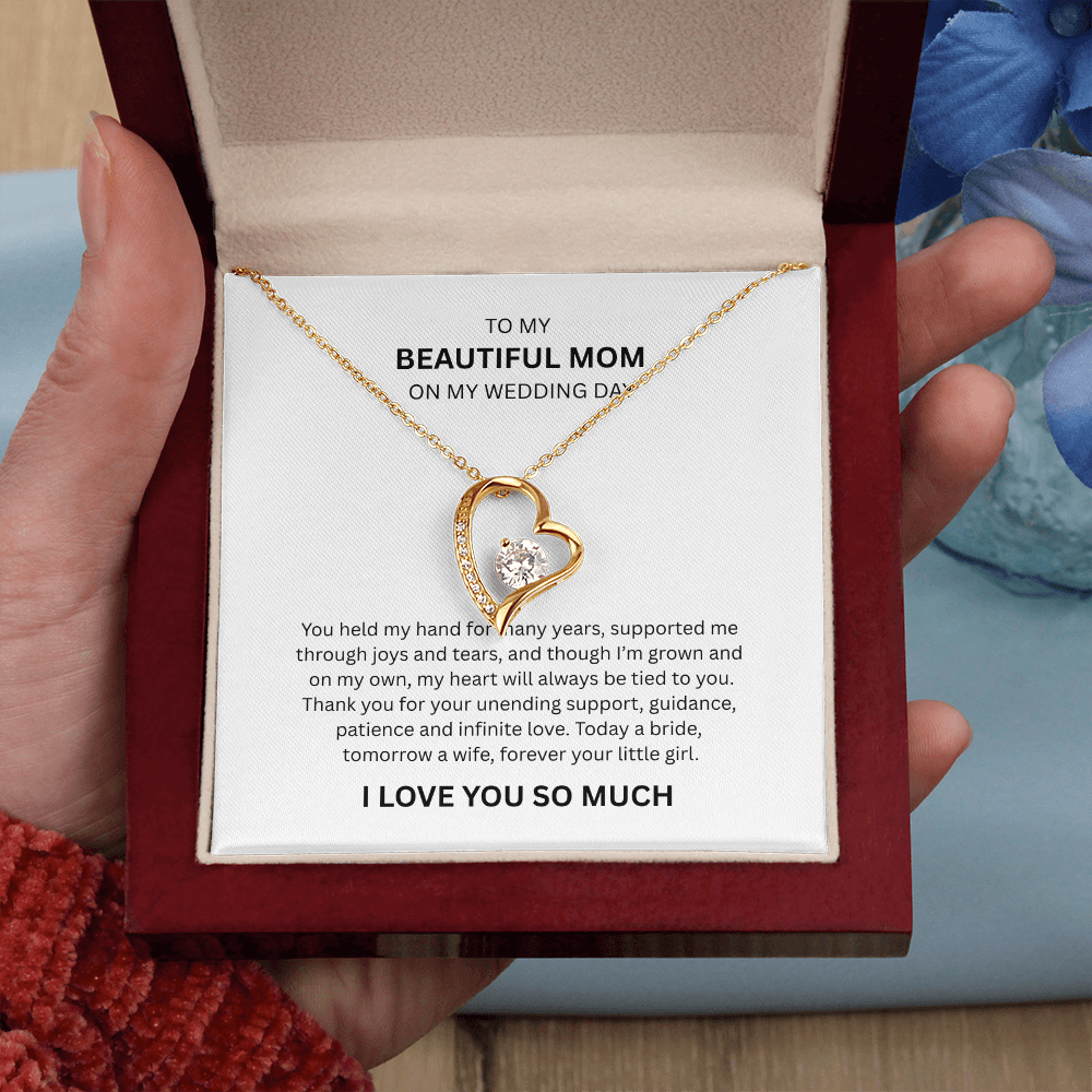 Spectacular Gift "To My Beautiful Mom" Forever Love Necklace