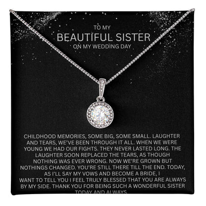 Elegant Gift for Sister "On My Wedding Day" Eternal Hope Necklace