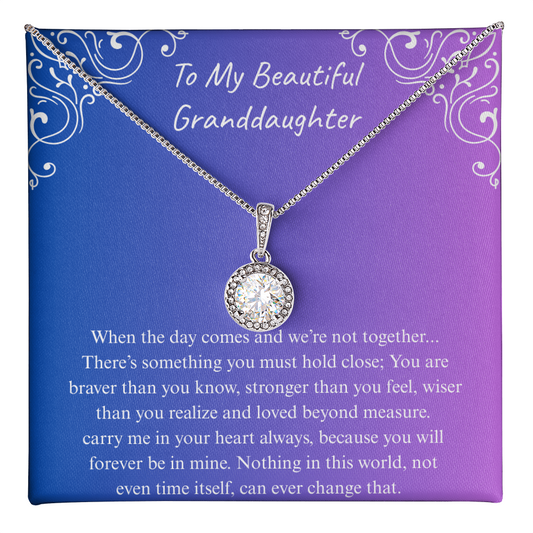 The Gift of Forever love "To My Beautiful Granddaughter" Eternal Hope Necklace