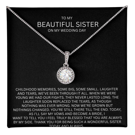 Elegant Gift for Sister "On My Wedding Day" Eternal Hope Necklace