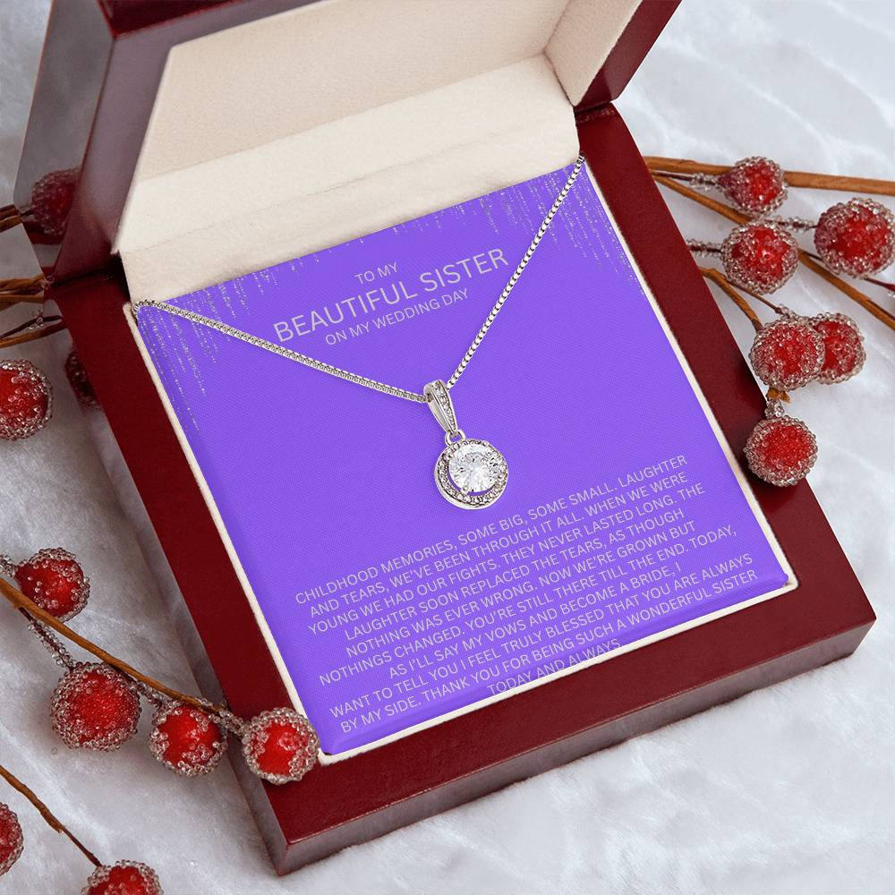 Elegant Gift for Sister "On My Wedding Day" Eternal Hope Necklace