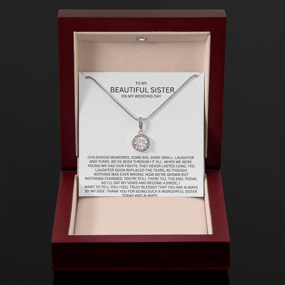 Elegant Gift for Sister "On My Wedding Day" Eternal Hope Necklace