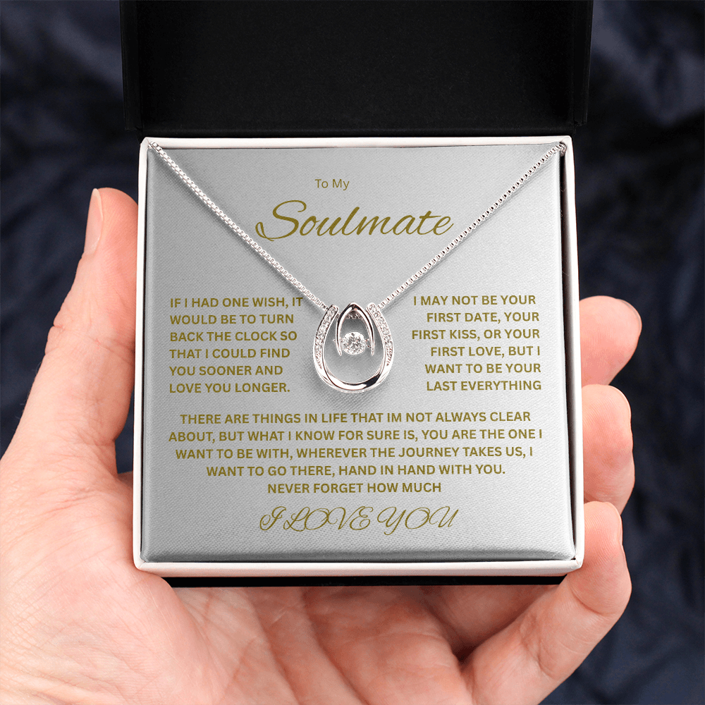 Sparkling Lucky In Love Necklace "To my Soulmate"