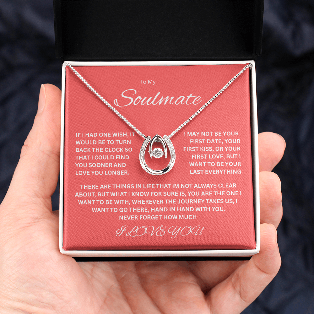 Sparkling Lucky In Love Necklace "To my Soulmate"