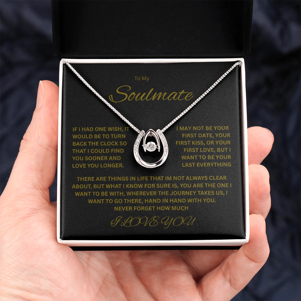 Sparkling Lucky In Love Necklace "To my Soulmate"