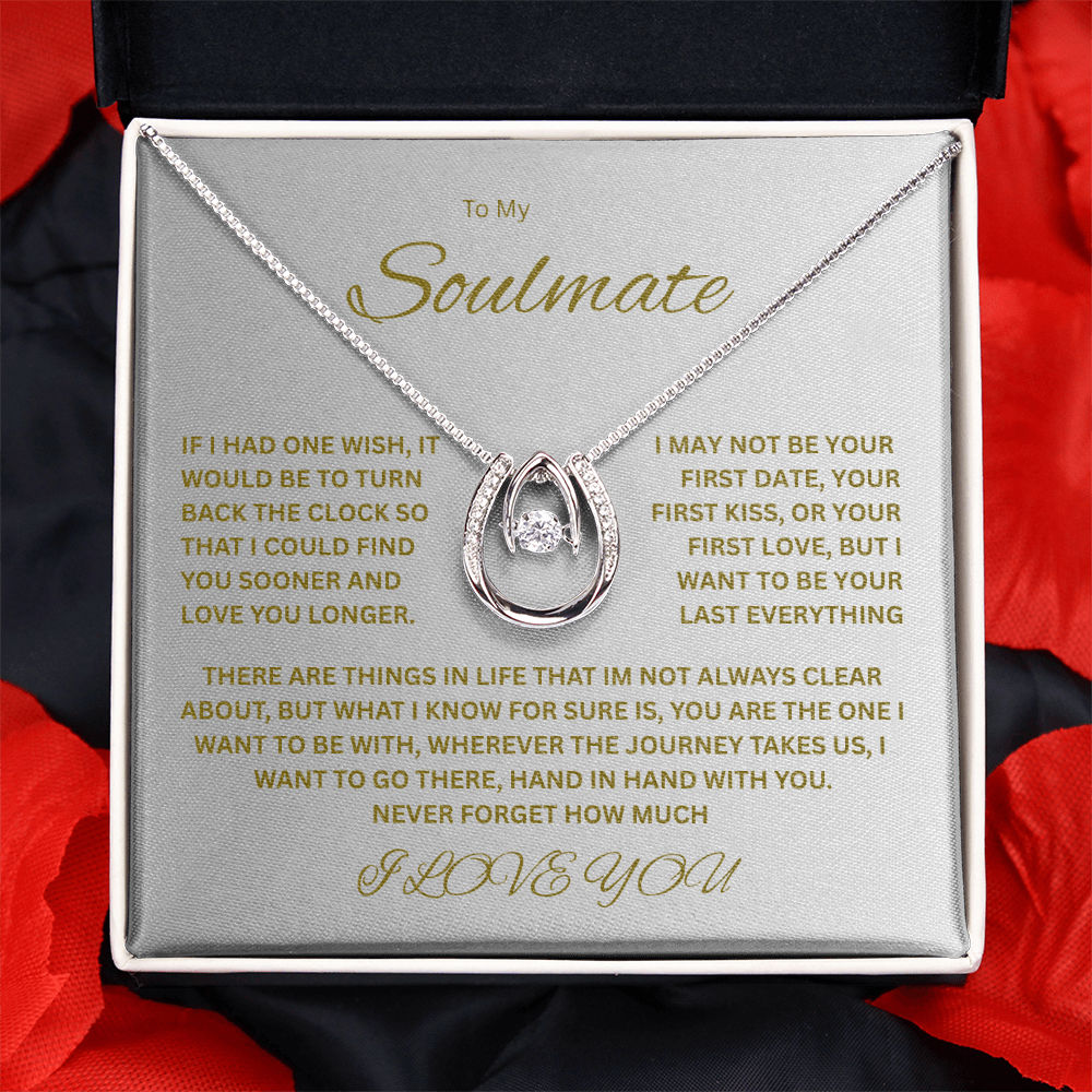 Sparkling Lucky In Love Necklace "To my Soulmate"