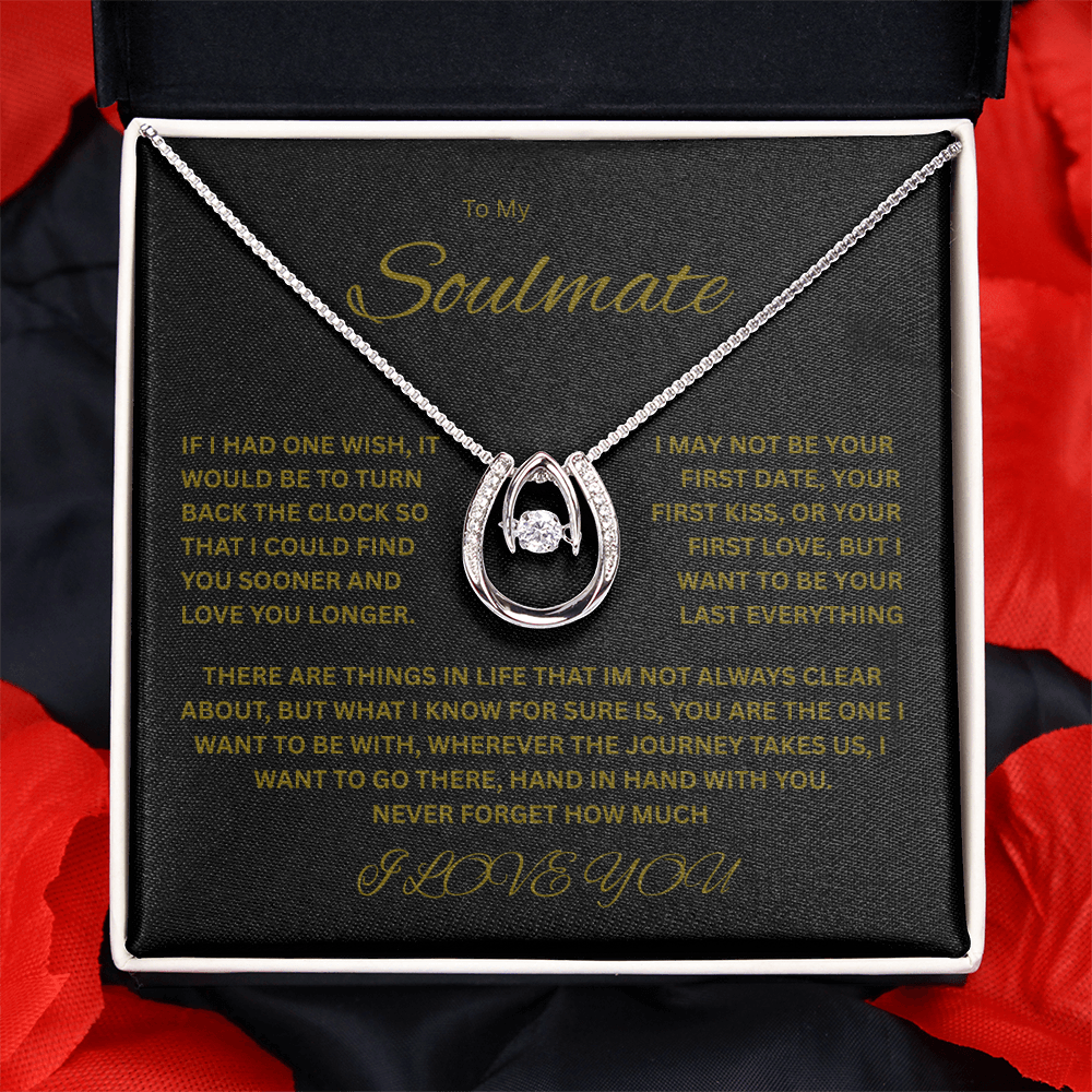 Sparkling Lucky In Love Necklace "To my Soulmate"