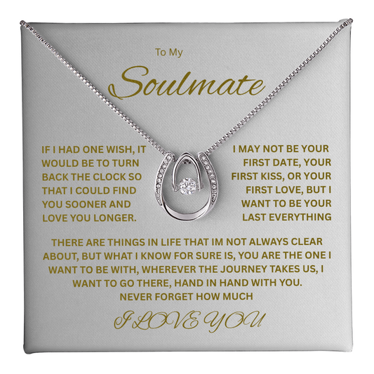 Sparkling Lucky In Love Necklace "To my Soulmate"