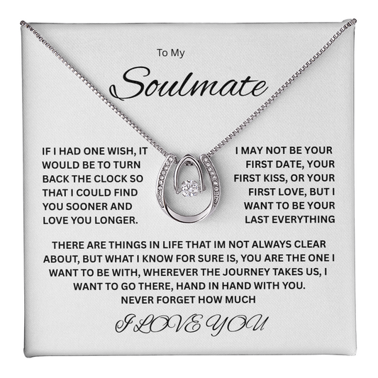 Sparkling Lucky In Love Necklace "To my Soulmate"