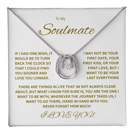 Sparkling Lucky In Love Necklace "To my Soulmate"
