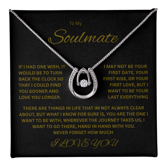Sparkling Lucky In Love Necklace "To my Soulmate"