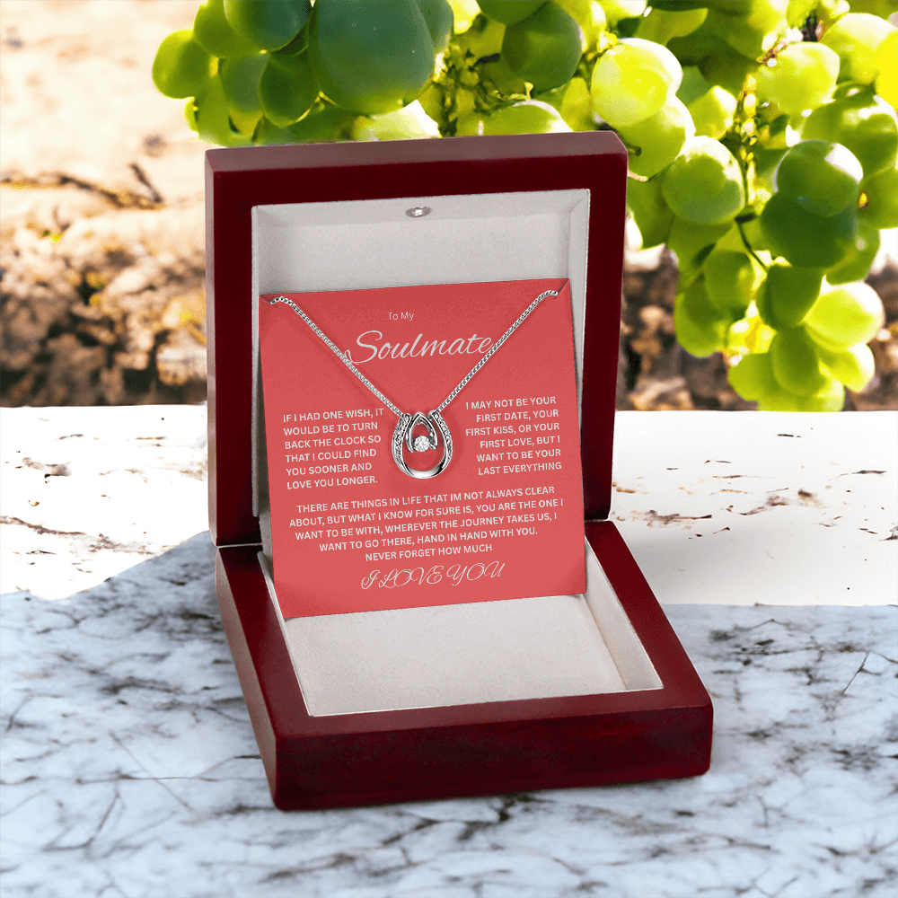 Sparkling Lucky In Love Necklace "To my Soulmate"