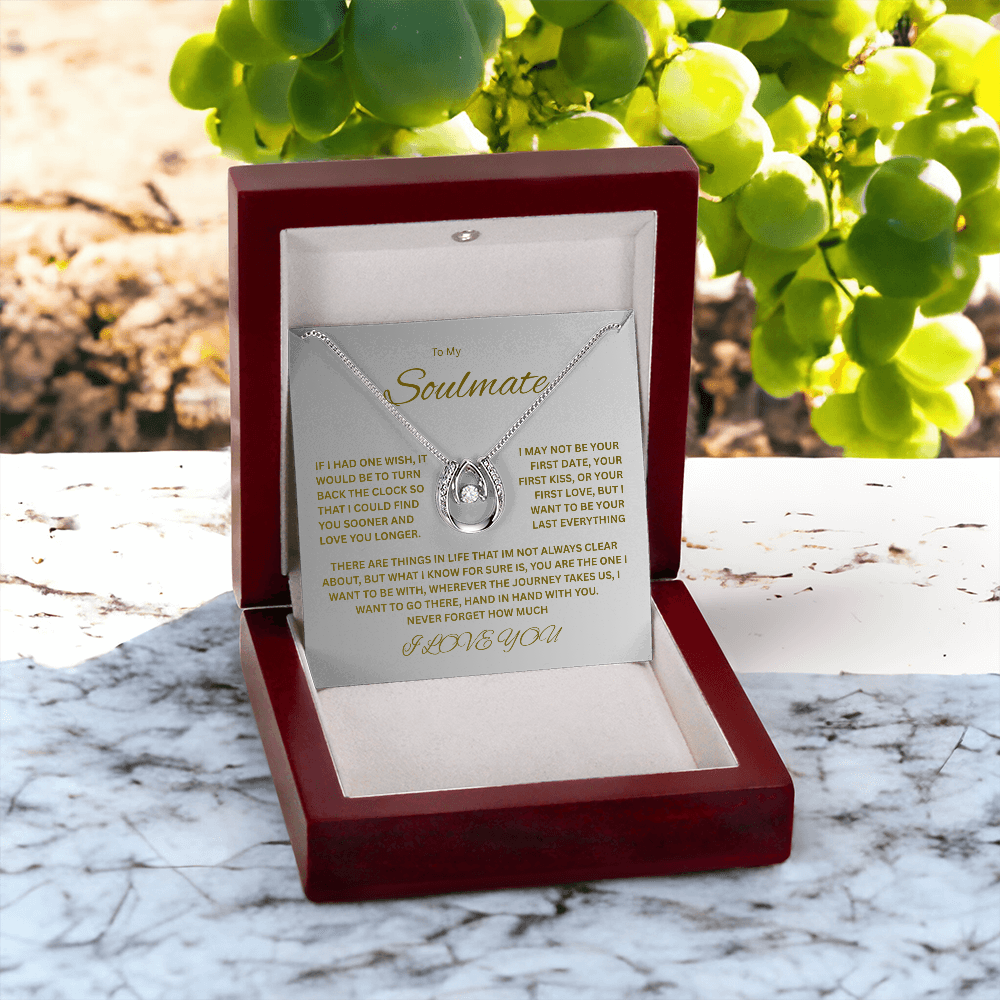 Sparkling Lucky In Love Necklace "To my Soulmate"