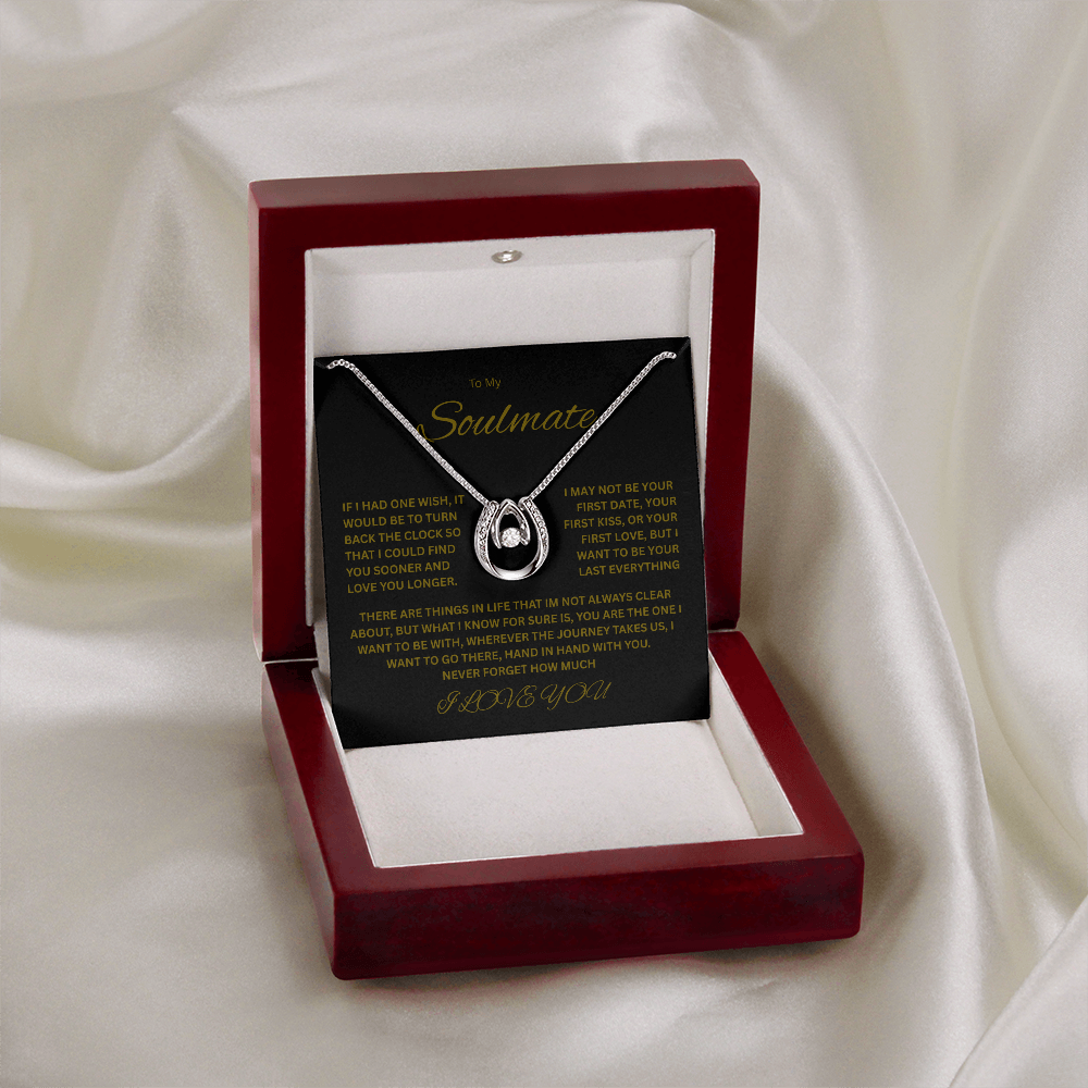 Sparkling Lucky In Love Necklace "To my Soulmate"