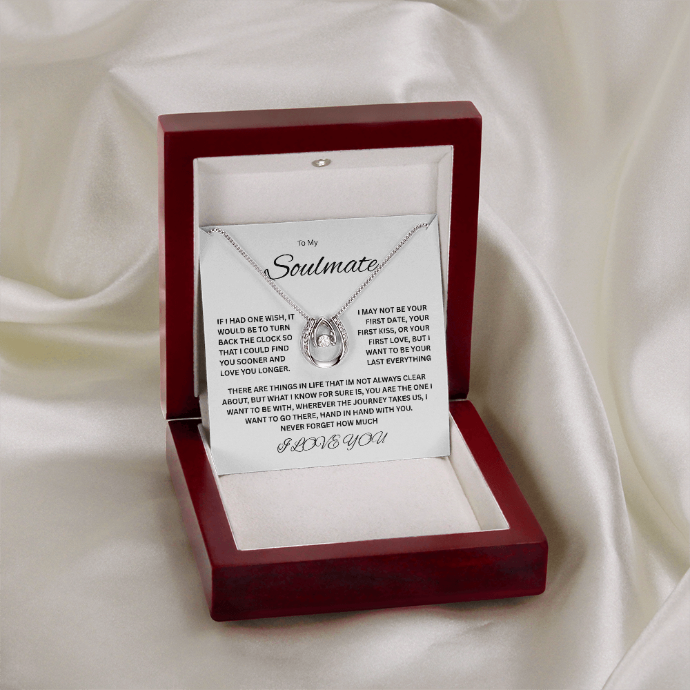 Sparkling Lucky In Love Necklace "To my Soulmate"
