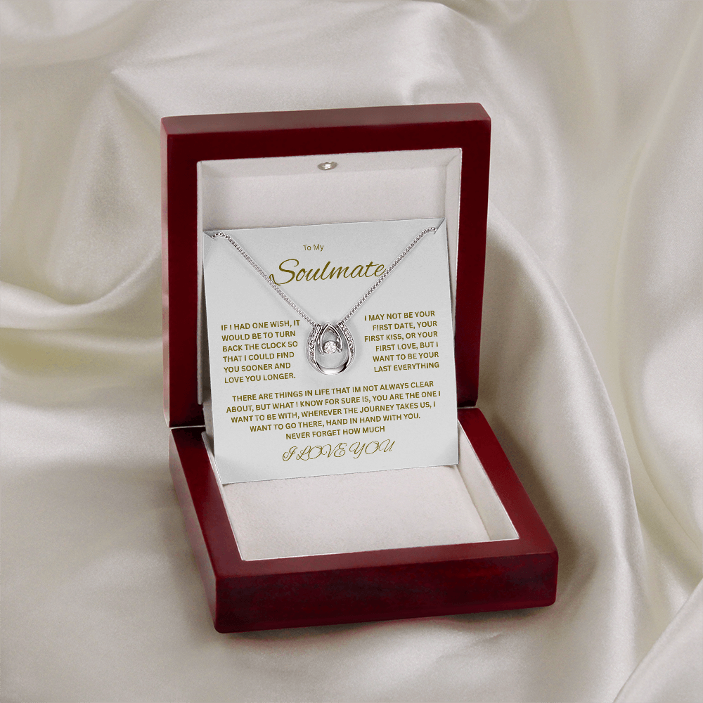 Sparkling Lucky In Love Necklace "To my Soulmate"