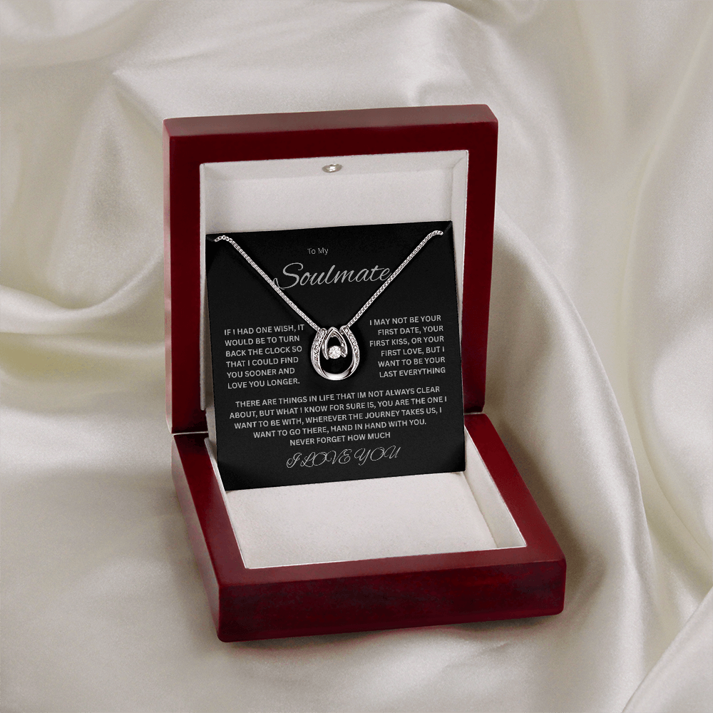 Sparkling Lucky In Love Necklace "To my Soulmate"