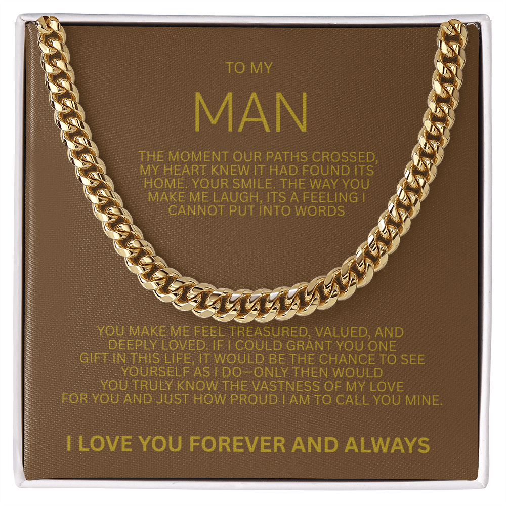 Impressive Cuban Link Chain "To My Man"
