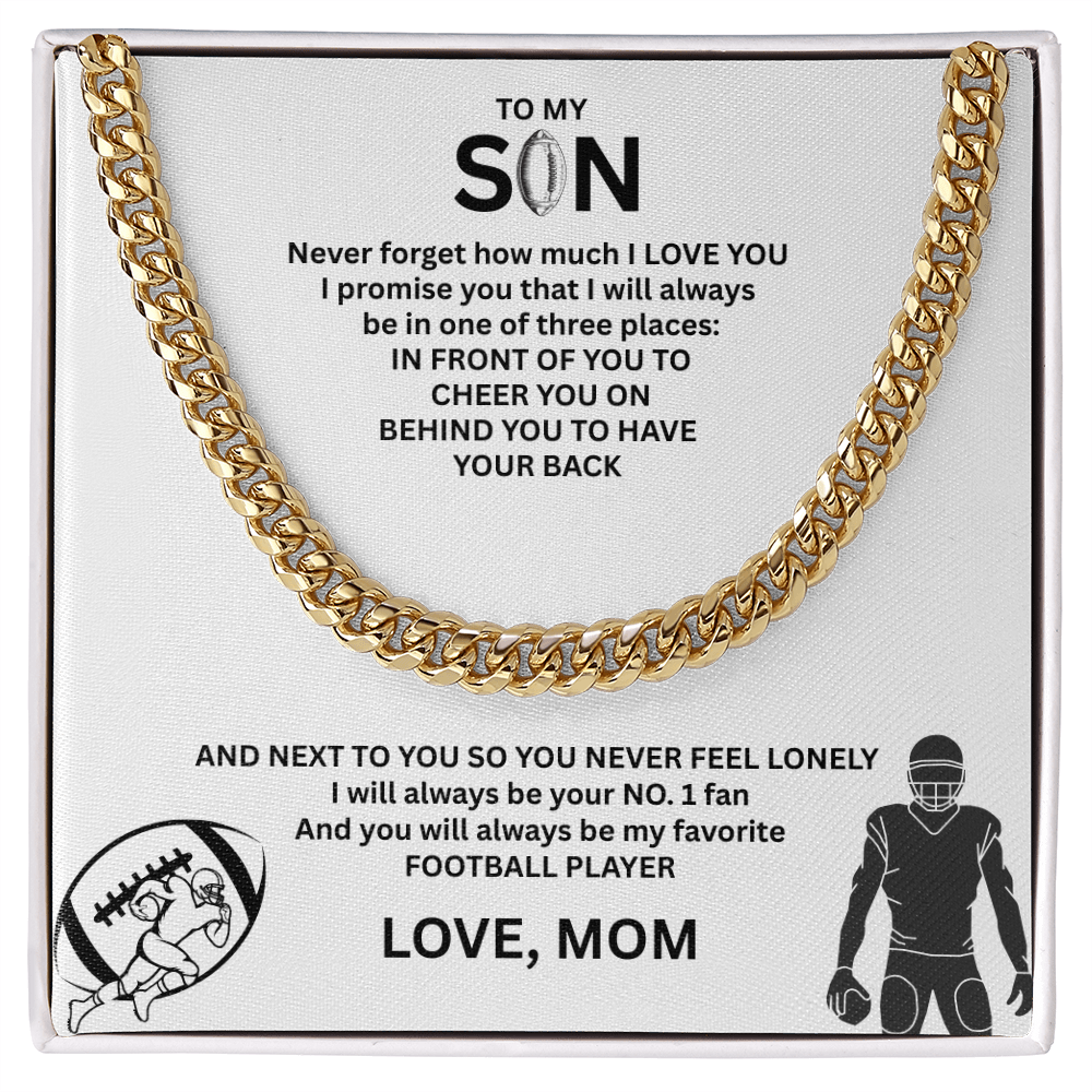 Fueled by Passion; Bold Cuban Link Necklace for a true Warrior "To My Son"