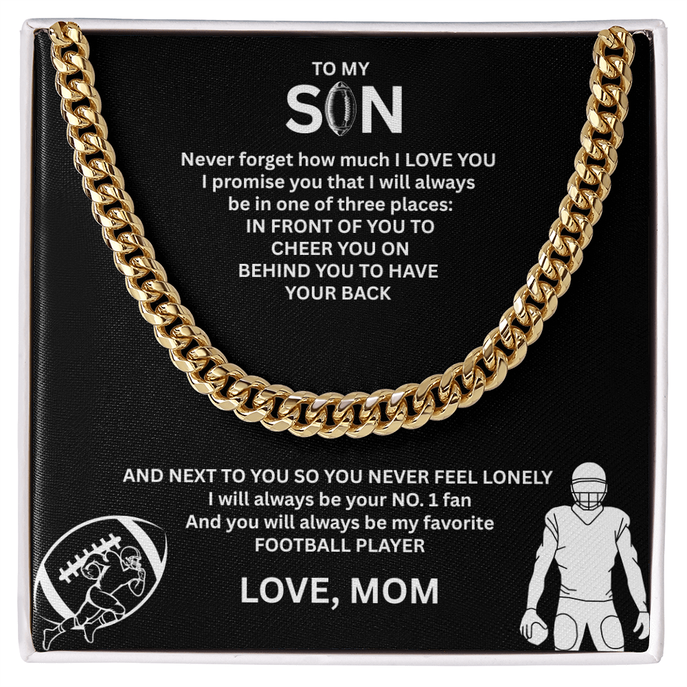 Fueled by Passion; Bold Cuban Link Necklace for a true Warrior "To My Son"