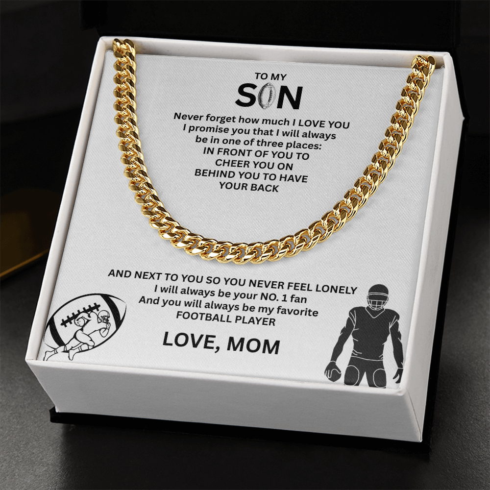 Fueled by Passion; Bold Cuban Link Necklace for a true Warrior "To My Son"