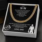 Fueled by Passion; Bold Cuban Link Necklace for a true Warrior "To My Son"