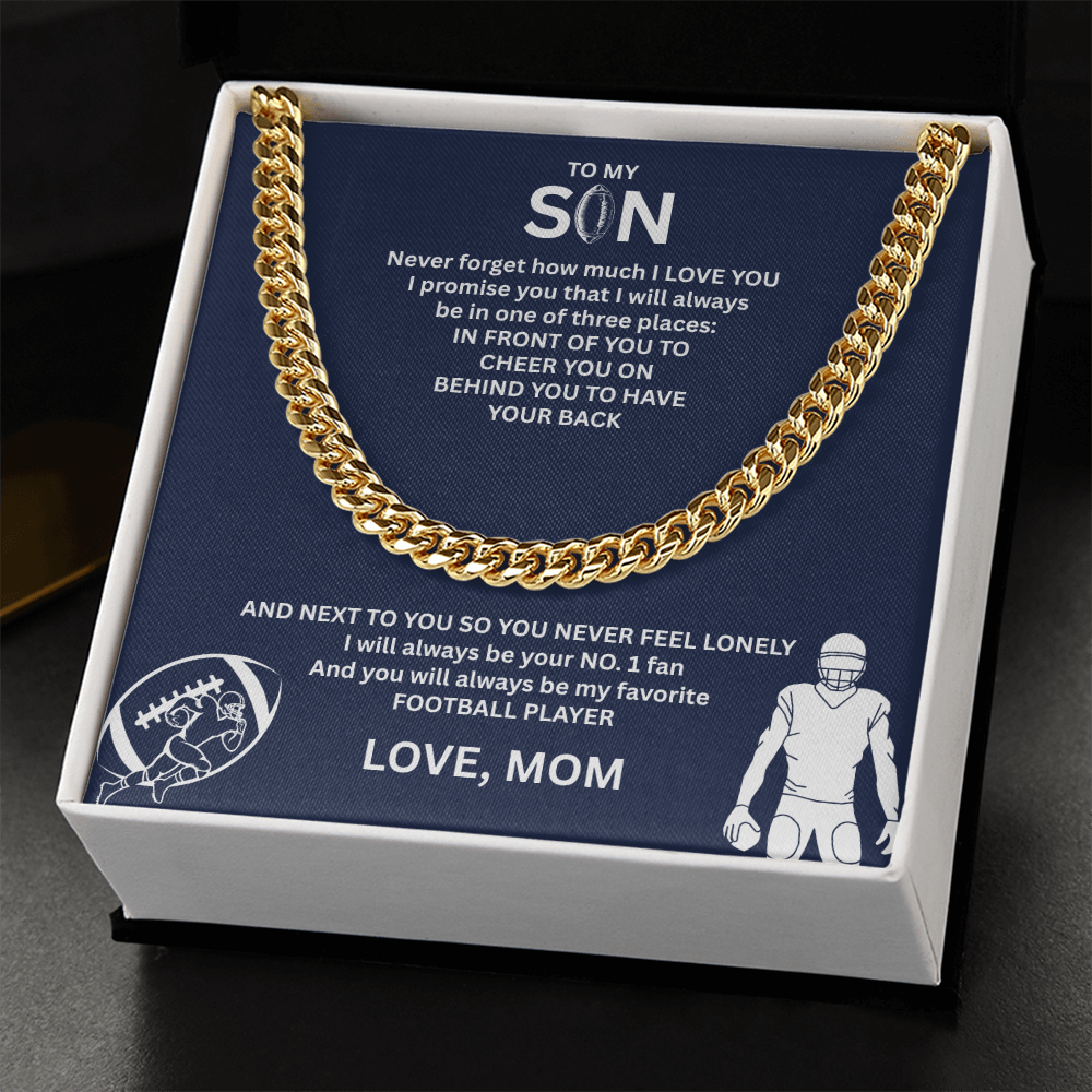 Fueled by Passion; Bold Cuban Link Necklace for a true Warrior "To My Son"