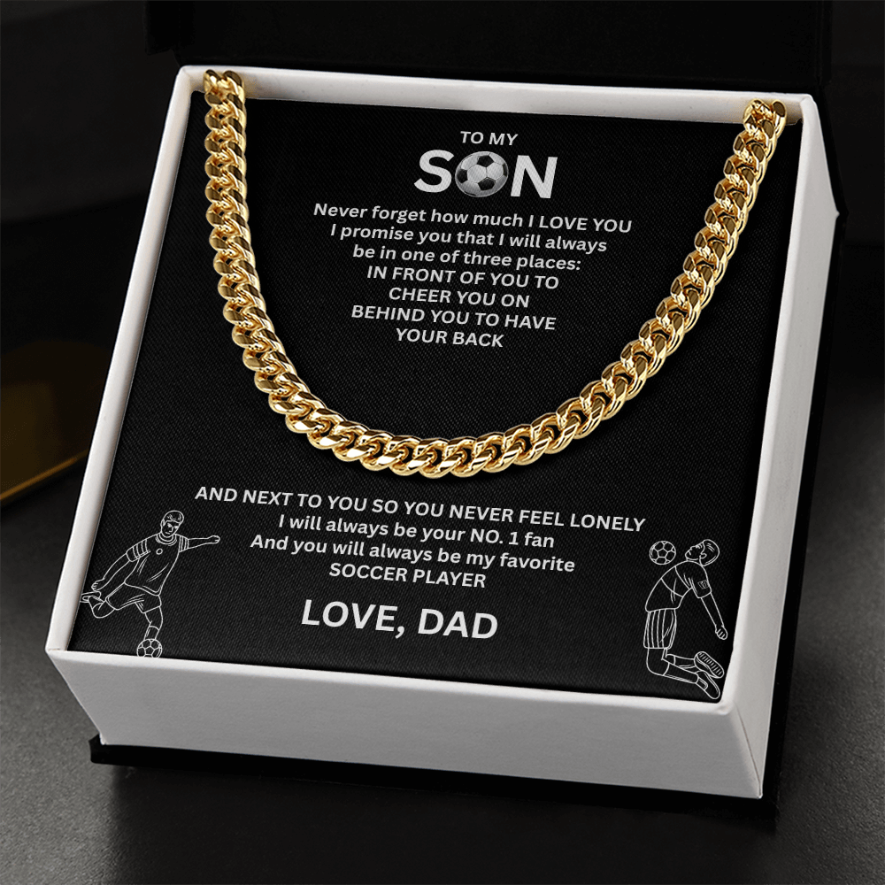 Strength in Motion - Cuban Link Chain that expresses his true strength "To My Son"