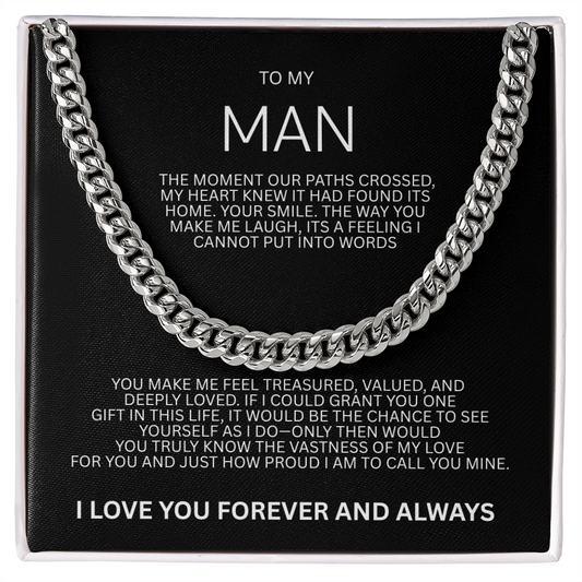 Impressive Cuban Link Chain "To My Man"