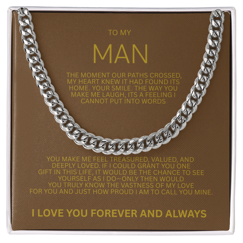 Impressive Cuban Link Chain "To My Man"