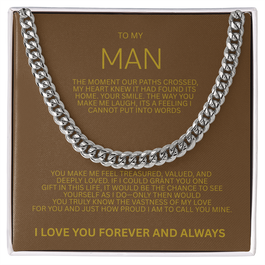 Impressive Cuban Link Chain "To My Man"