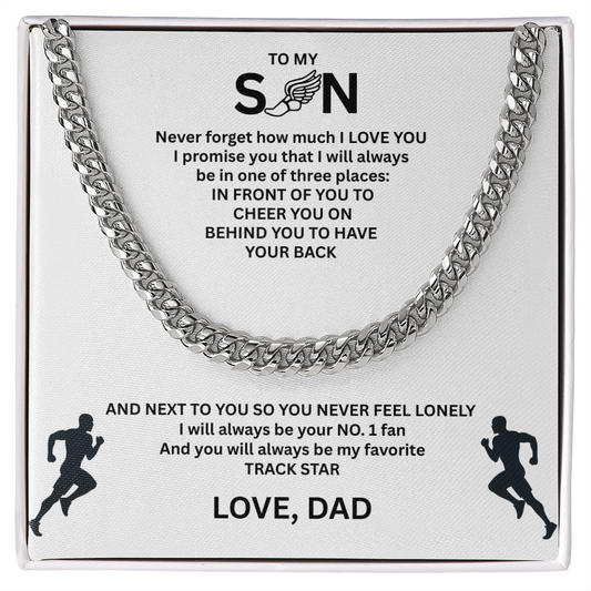 Distinctive by Design - This Cuban Link Chain commands attention; "To My Son"