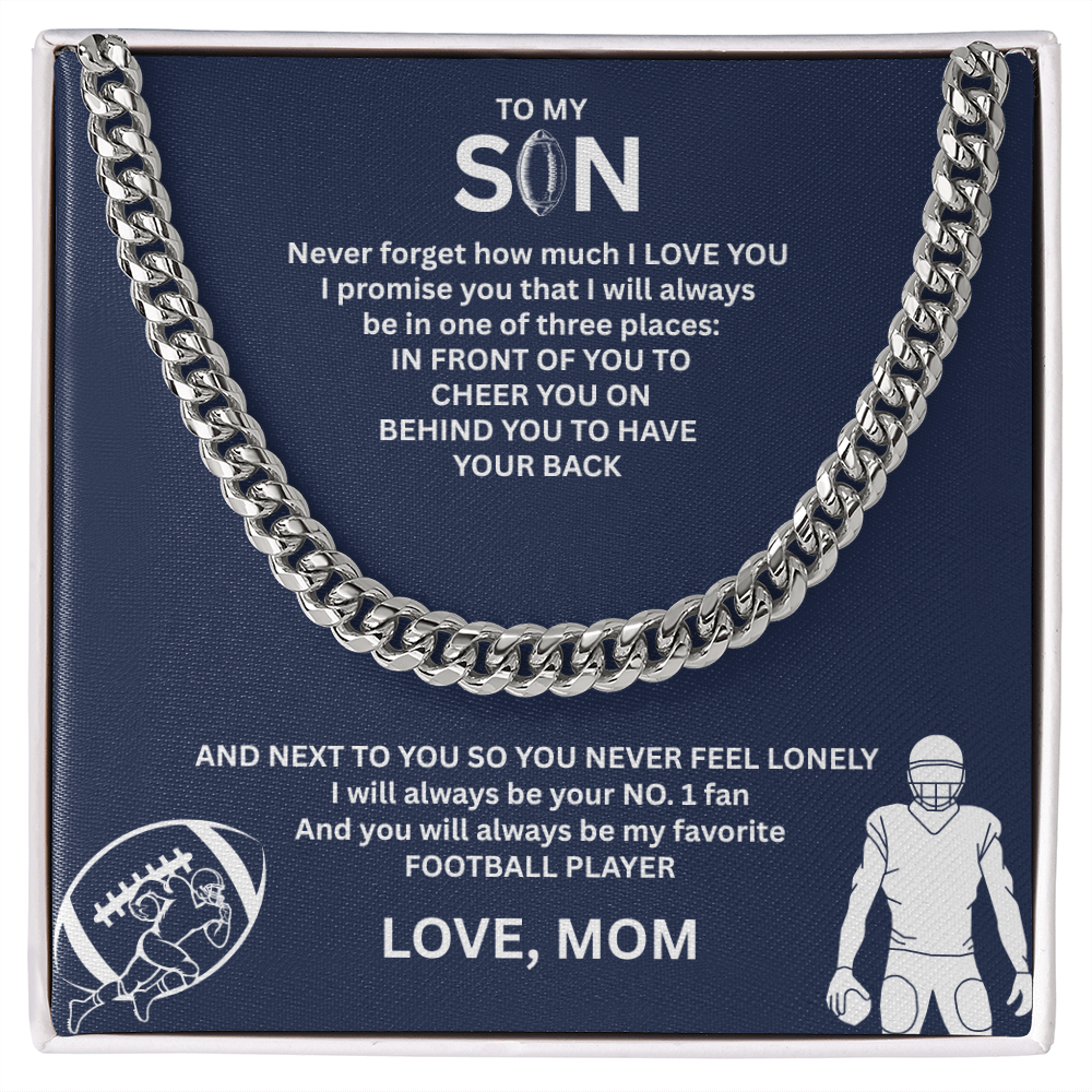 Fueled by Passion; Bold Cuban Link Necklace for a true Warrior "To My Son"