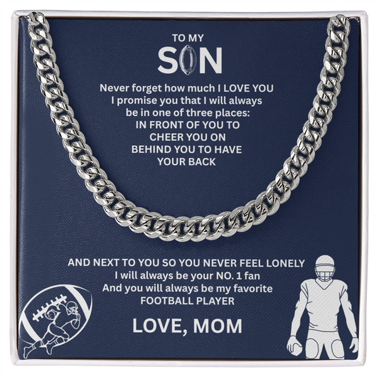Fueled by Passion; Bold Cuban Link Necklace for a true Warrior "To My Son"