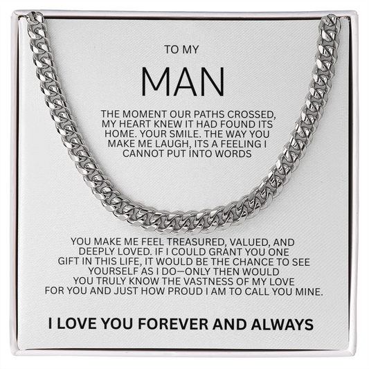 Impressive Cuban Link Chain "To My Man"