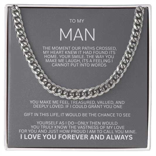 Impressive Cuban Link Chain "To My Man"