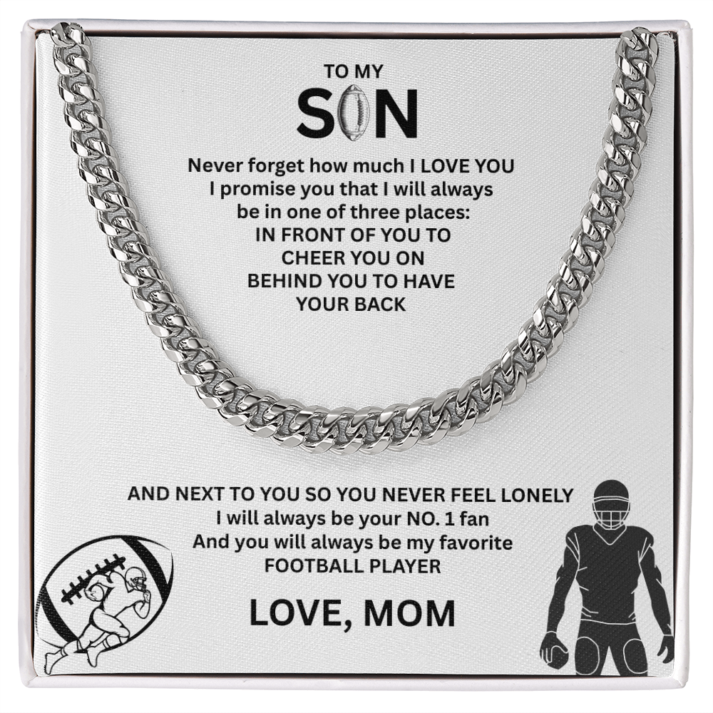 Fueled by Passion; Bold Cuban Link Necklace for a true Warrior "To My Son"