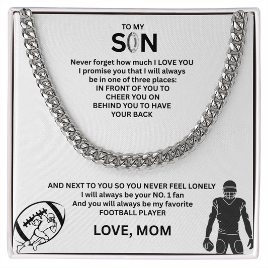 Fueled by Passion; Bold Cuban Link Necklace for a true Warrior "To My Son"