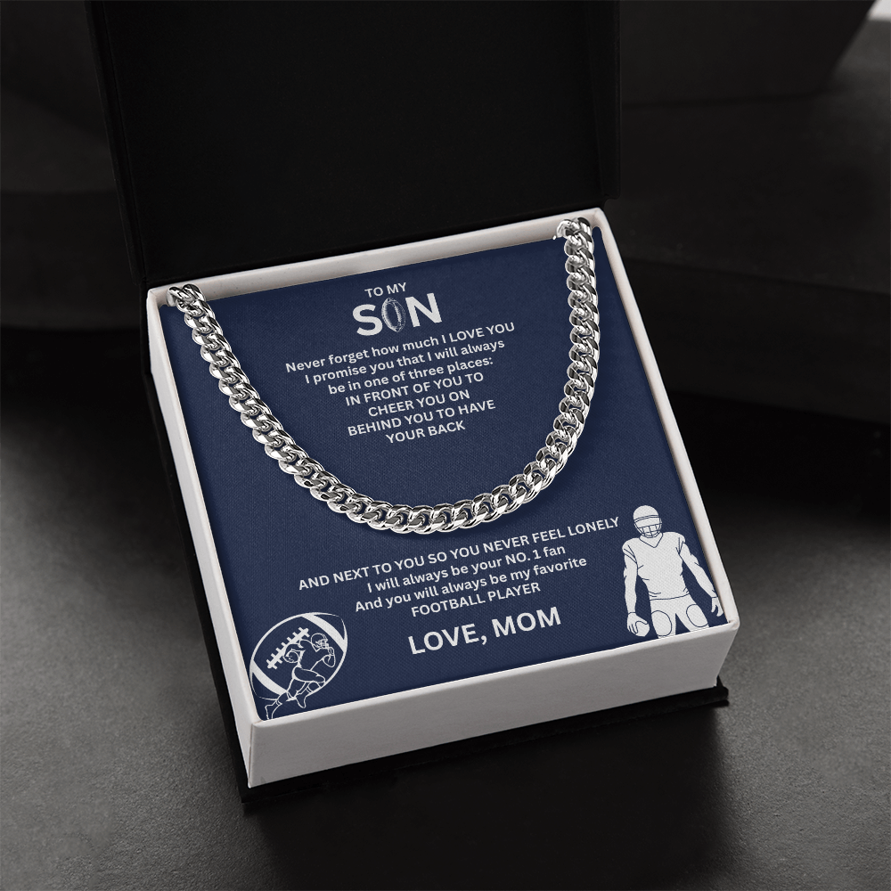 Fueled by Passion; Bold Cuban Link Necklace for a true Warrior "To My Son"