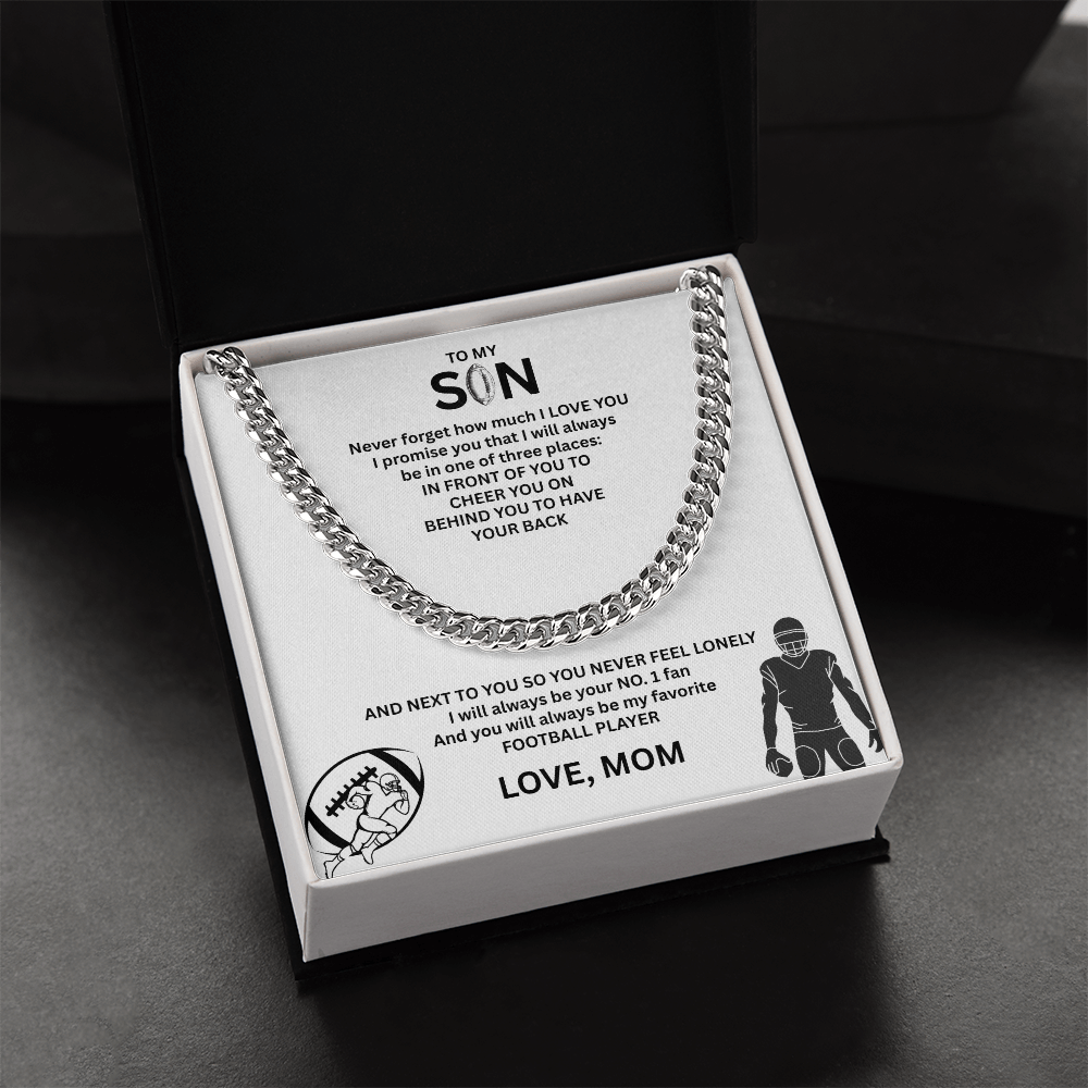 Fueled by Passion; Bold Cuban Link Necklace for a true Warrior "To My Son"