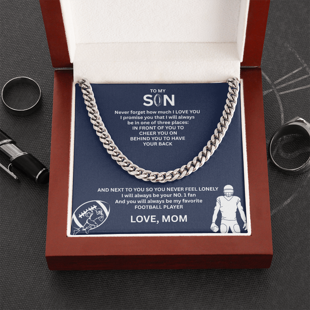 Fueled by Passion; Bold Cuban Link Necklace for a true Warrior "To My Son"