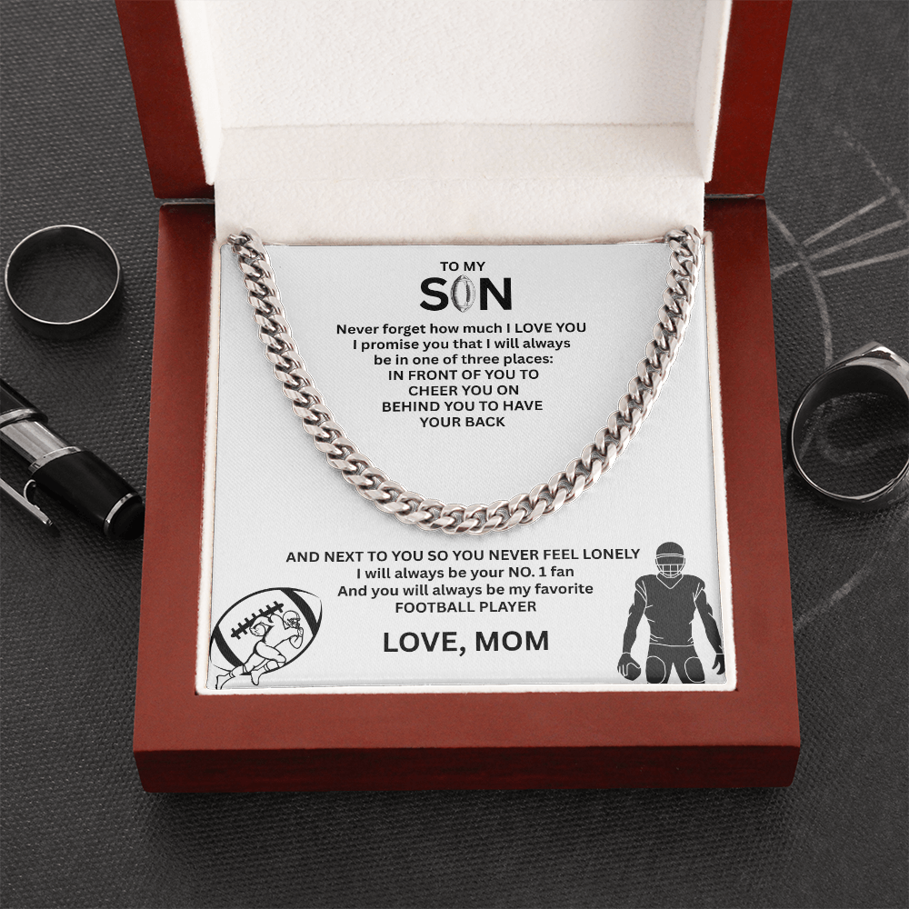 Fueled by Passion; Bold Cuban Link Necklace for a true Warrior "To My Son"