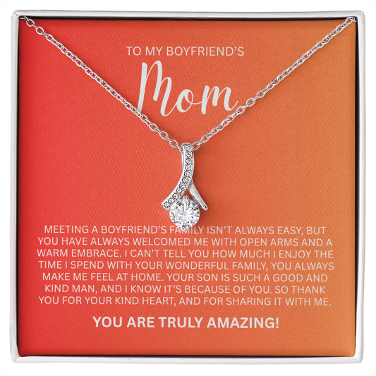 Enchanting Gift "To My Boyfriends Mom" Alluring Beauty Necklace