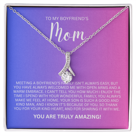 Enchanting Gift "To My Boyfriends Mom" Alluring Beauty Necklace