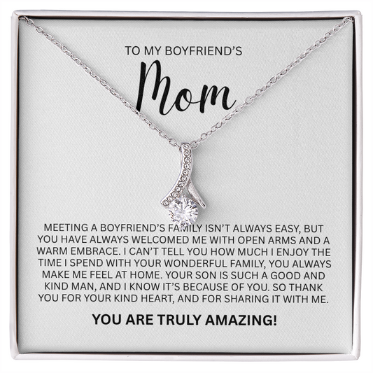 Enchanting Gift "To My Boyfriends Mom" Alluring Beauty Necklace